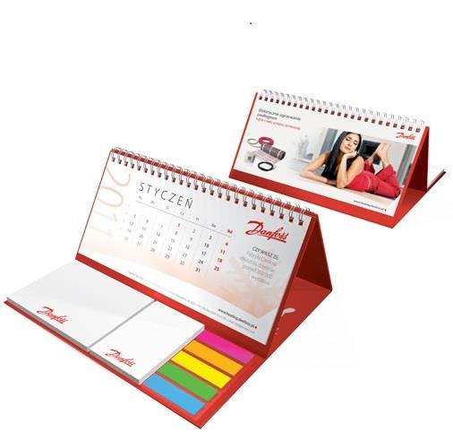 9407404  PM202 Bordkalender hardback wire-o 211 x 194mm med Sticky notes og indeksmarkører